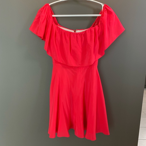 Pink Off shoulder silk dress Amanda Uprichard - Picture 2 of 6